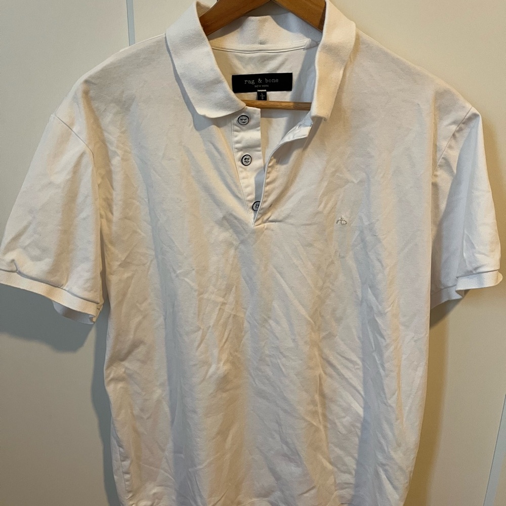 rag & bone Ivory Polo Shirt